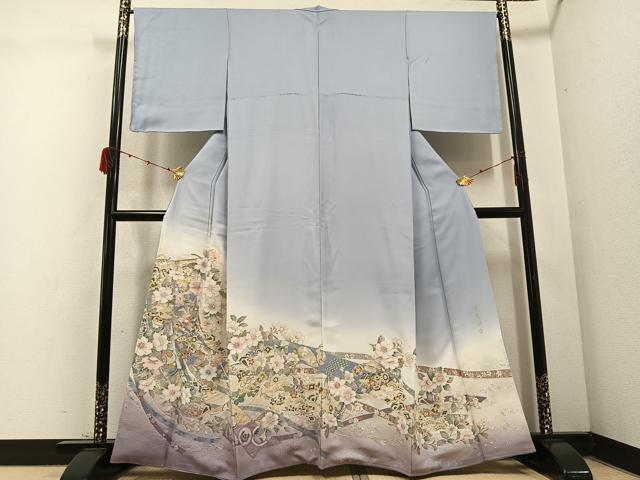 平和屋着物●豪華色留袖 寿光織 草麗融合 花宝尽くし 暈し染め 金銀糸 正絹 逸品 AABD1036ph