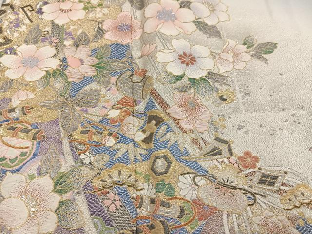 平和屋着物●豪華色留袖 寿光織 草麗融合 花宝尽くし 暈し染め 金銀糸 正絹 逸品 AABD1036ph