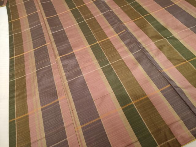 平和屋着物●本場大島紬 染大島 格子 正絹 逸品 AABD1100ck