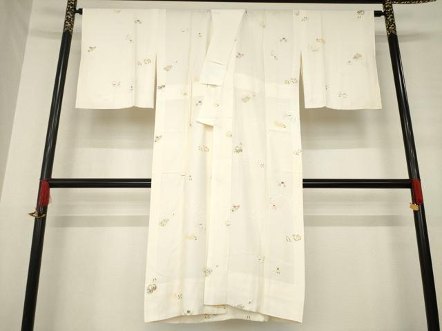 平和屋着物●長襦袢　無双仕立て　手描き　玩具文　金彩　広衿仕立て　正絹　逸品　未使用　AABD1135ck 平和屋着物○長襦袢 無双仕立て 手描き 玩具文 金彩 広衿仕立て 正絹 逸品