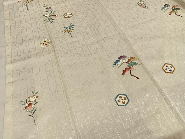 平和屋着物■上質な小紋 笠松 橘 金彩 正絹 逸品 AABD1249oa