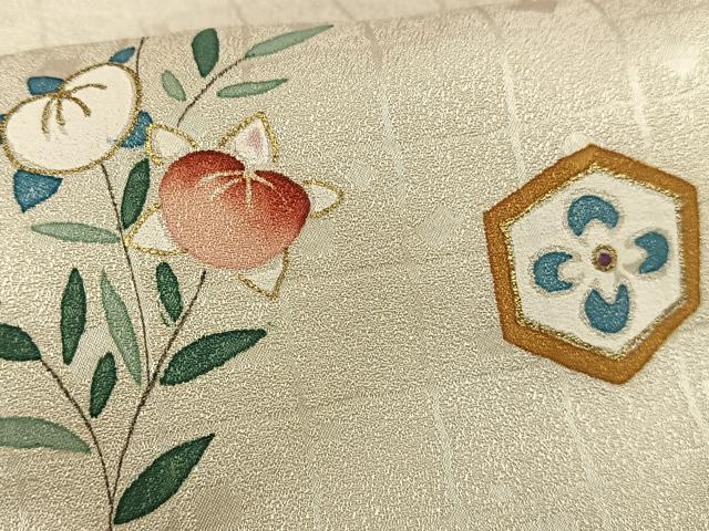 平和屋着物■上質な小紋 笠松 橘 金彩 正絹 逸品 AABD1249oa