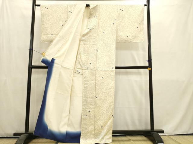平和屋着物■上質な小紋 絞り 石垣文 正絹 逸品 AABD1343ma