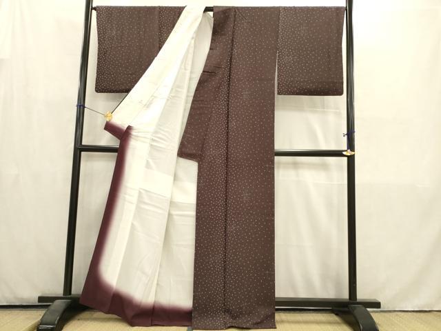 平和屋着物■上質な小紋 格子 正絹 逸品 AABD1398ma