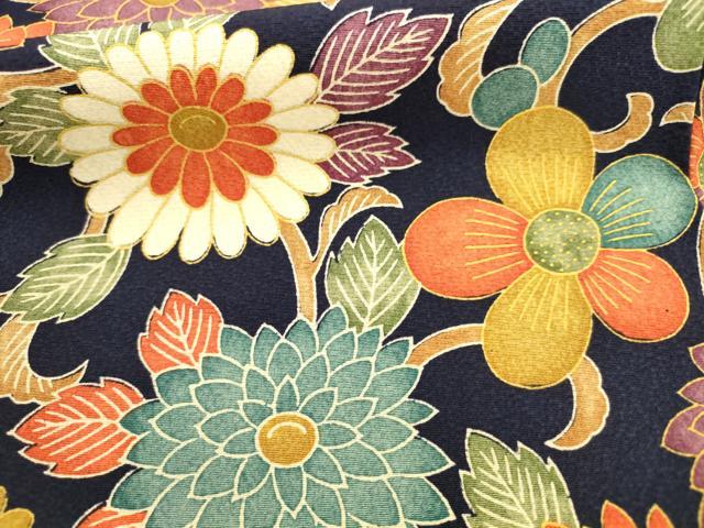 平和屋着物■上質な小紋 花唐草文 正絹 逸品 AABD1403ma