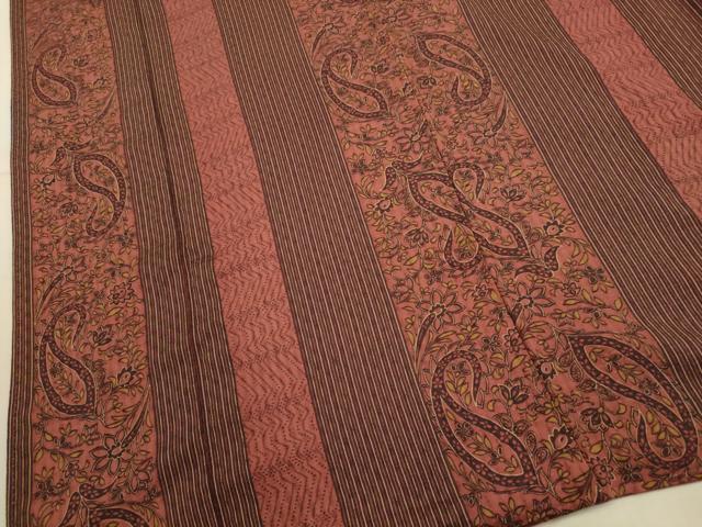 平和屋着物■上質な小紋 草花間道 正絹 逸品 AABD1429ma