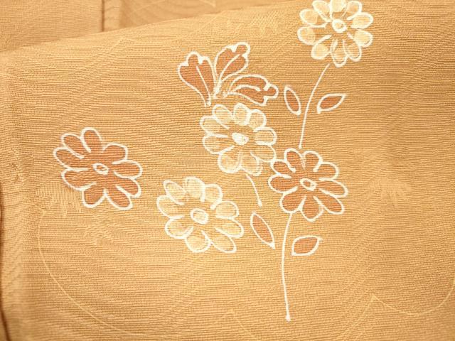 平和屋着物■上質な小紋 雲重ね花文 暈し染め 正絹 逸品 AABD1487ma