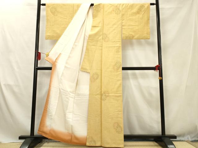 平和屋着物■上質な紬 80亀甲 丸文 正絹 逸品 AABD1531ma