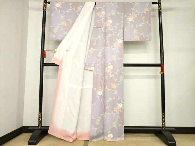 平和屋着物●上質な小紋 椿 ますいわ屋扱い 正絹 逸品 AABD1568ck