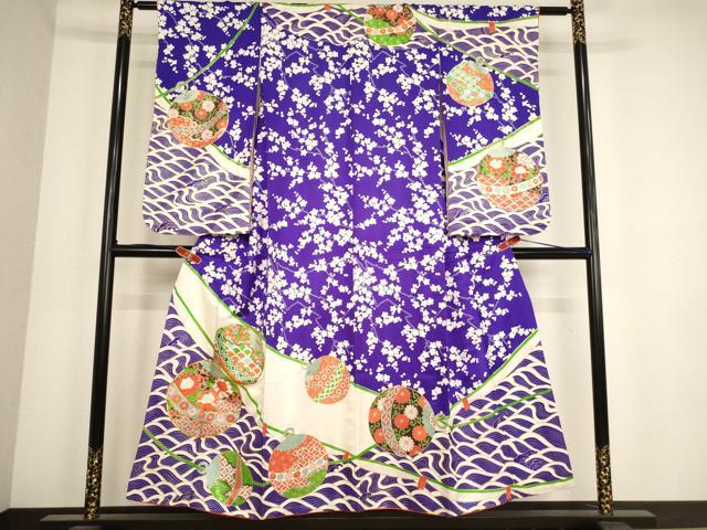 平和屋着物∵女の子 十三参り 子供 祝着 駒刺繍 鈴花文 金彩 逸品 AABD1822ja
