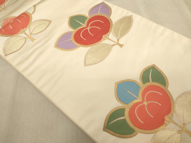平和屋着物∵子供 全通柄袋帯 橘文 金糸 逸品 AABD1827ja