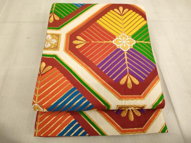 平和屋着物∵子供 六通柄袋帯 唐織 蜀江松文 金銀糸 逸品 AABD1831ja