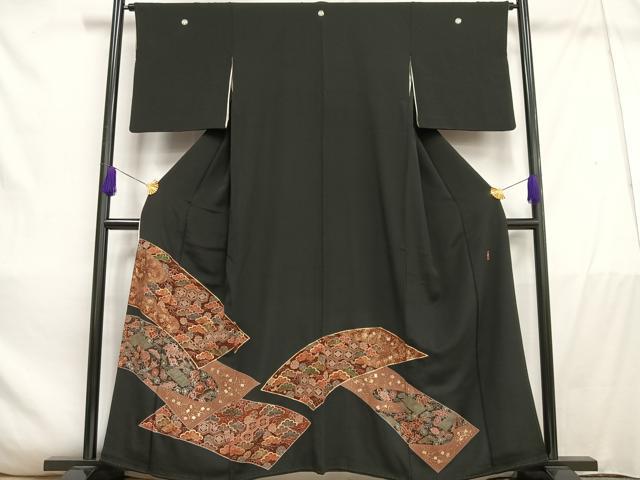 平和屋着物■豪華黒留袖 作家物 吉祥宝尽くし文 松竹梅 金彩 正絹 逸品 AABD2306oa