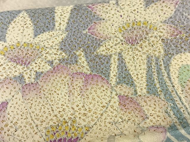 平和屋着物■訪問着 花孔雀羽文 暈し染め 金糸 正絹 逸品 AABD2435oa