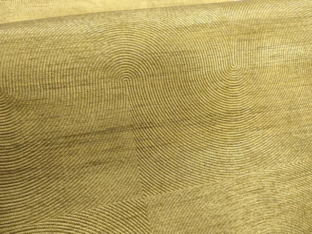 平和屋着物▼全通柄袋帯 幾何学文様 金糸 正絹 逸品 AABD2627wj