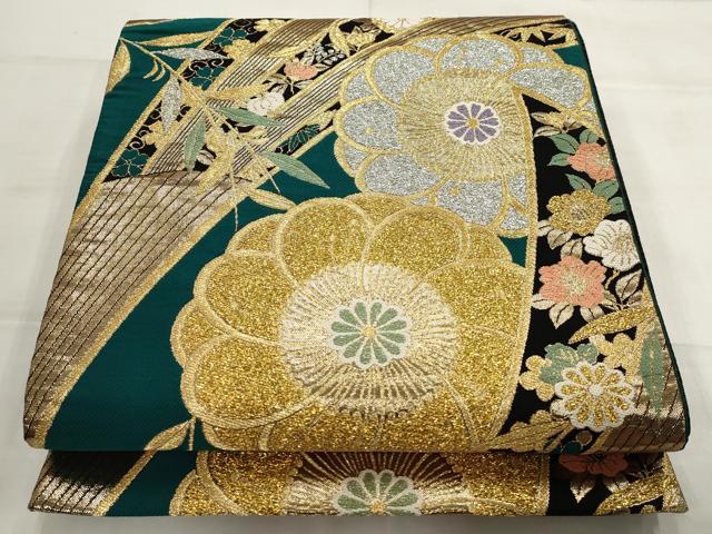 平和屋着物▽六通柄袋帯 舞花文 金銀糸 正絹 逸品 AABD2692wj