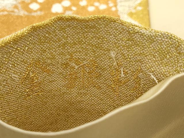 平和屋着物▼六通柄袋帯 古今好み 箔散らし文 金銀彩 正絹 逸品 AABD2723wj