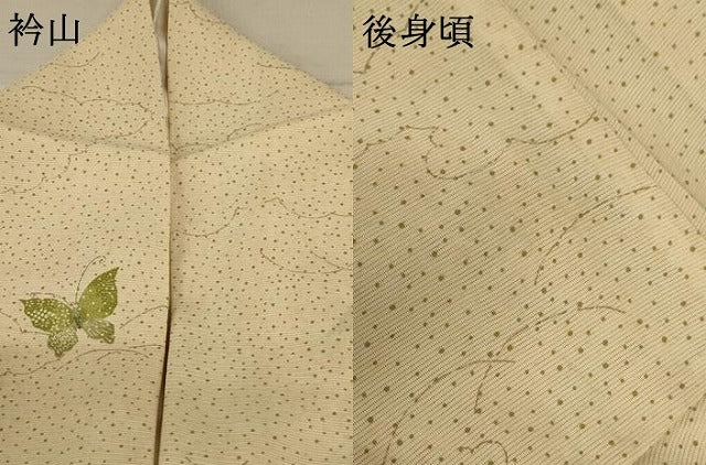 平和屋着物*夏物 小紋 絽 雲取り舞蝶文 正絹 逸品 AABD3298jd