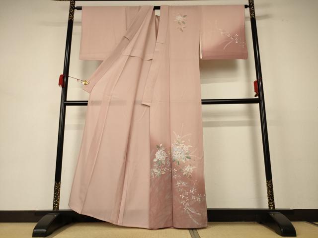 平和屋着物*夏物 訪問着 絽 紫陽花 暈し染め 銀彩 正絹 逸品 AABD3300jd