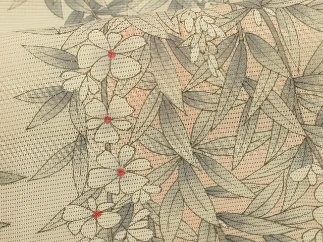 平和屋着物*夏物 小紋 絽 草花文 正絹 逸品 未使用 AABD3301jd