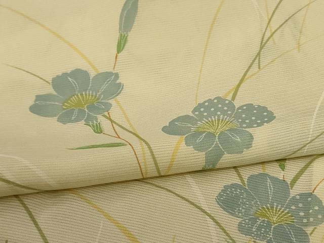平和屋着物*夏物 小紋 絽 草花文 正絹 逸品 AABD3302jd