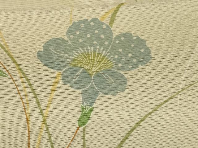 平和屋着物*夏物 小紋 絽 草花文 正絹 逸品 AABD3302jd