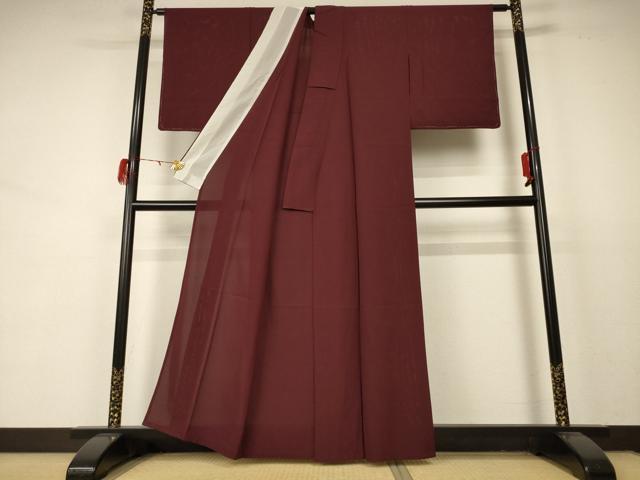 平和屋着物*夏物 色無地 絽 葡萄茶色 正絹 逸品 未使用 AABD3319jd