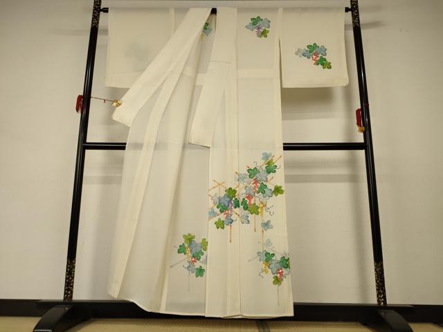 平和屋着物*夏物 訪問着 絽 葡萄 金彩 正絹 逸品 AABD3373jd