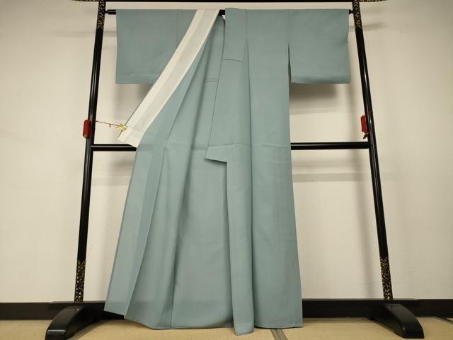 平和屋着物*夏物 色無地 絽 青磁鼠色 正絹 逸品 AABD3375jd