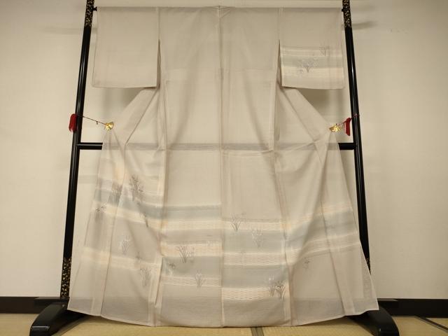 平和屋着物*夏物 訪問着 紗 草花文 正絹 逸品 AABD3393jd
