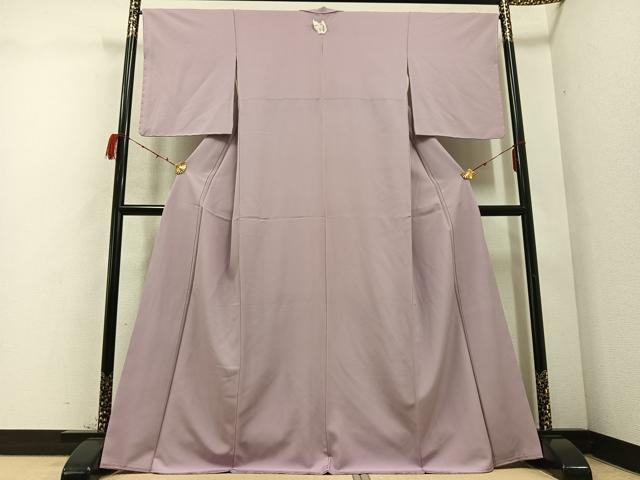 平和屋着物●上質な色無地 薄柿色 正絹 逸品 AABD3407ph