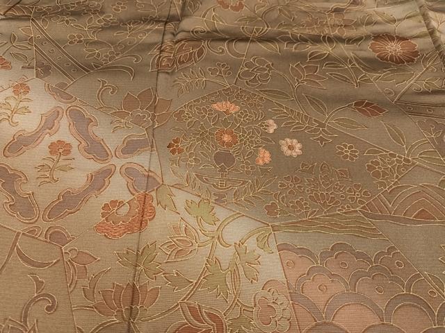 平和屋着物●訪問着 草花文 暈し染め 金彩 正絹 逸品 AABD3440ph