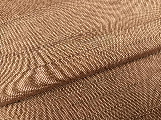 平和屋着物●上質な紬 色無地 焦香色 正絹 逸品 AABD3459ph