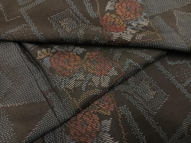 平和屋着物●本場大島紬 色紙花文 正絹 逸品 未使用 AABD3471ph