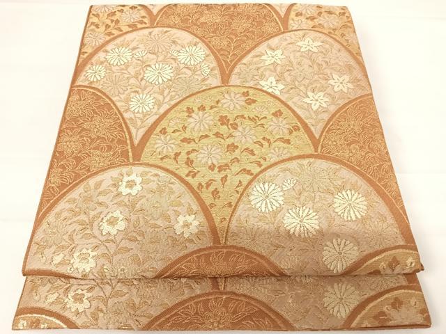 平和屋着物◎六通柄京袋帯 草花文 金糸 正絹 逸品 AABD3568yx