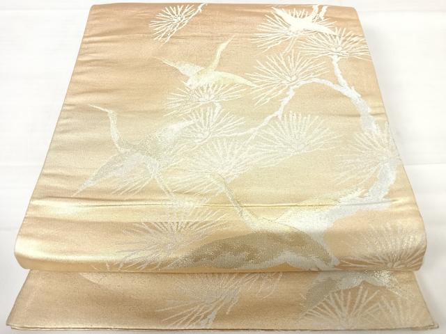 平和屋着物◎六通柄袋帯 飛鶴松文 金銀糸 正絹 逸品 AABD3601yx