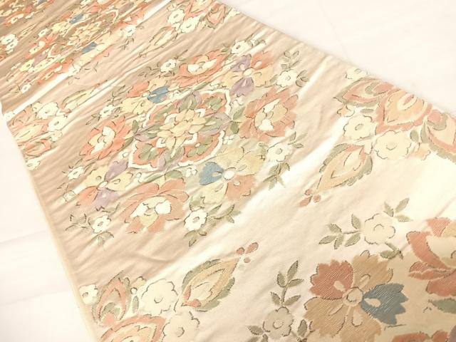 平和屋着物◎六通柄袋帯 宝相華 金糸 正絹 逸品 AABD3612yx