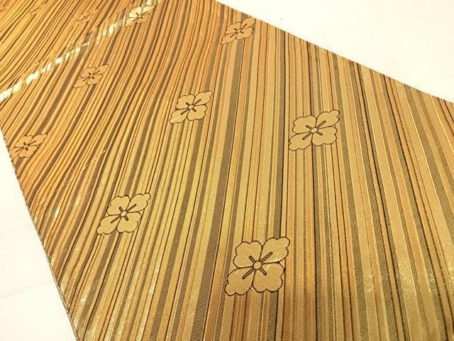 平和屋着物◎六通柄袋帯 鳳凰花丸文 黒地 金銀糸 正絹 逸品 AABD3675yx