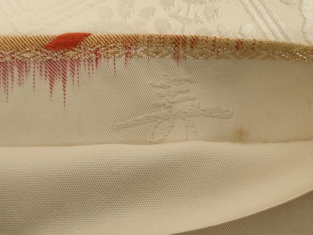 平和屋着物◎六通柄袋帯 唐織 綾錦 舞花文 金糸 正絹 逸品 AABD3735ou