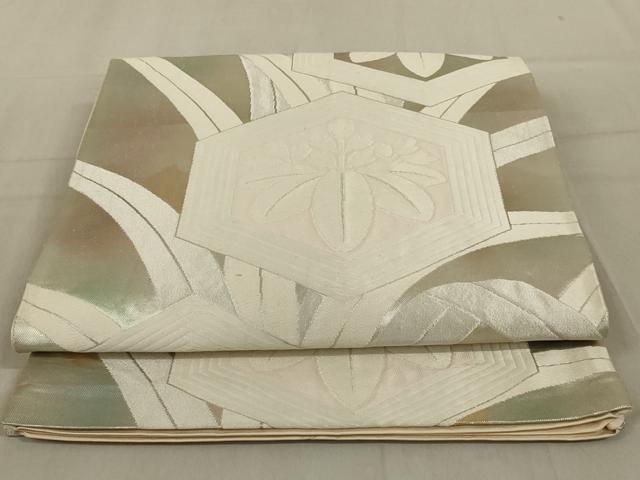 平和屋着物◎六通柄袋帯 唐織 亀甲桐文 正絹 逸品 AABD3740ou
