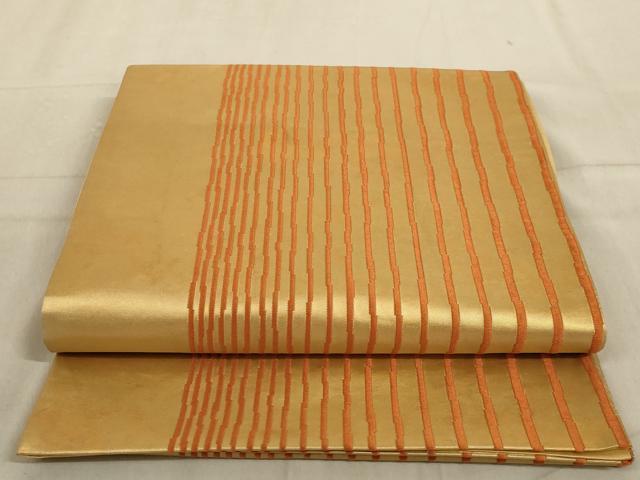 平和屋着物◎六通柄袋帯 間道 正絹 逸品 AABD3748ou