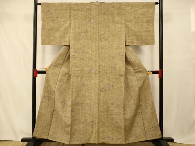 平和屋着物■上質な紬 花菱文 正絹 逸品 AABD3786fw