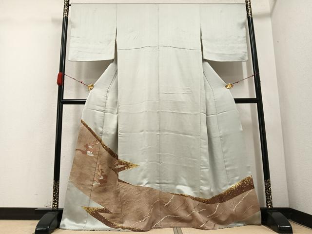平和屋着物●豪華色留袖 刺繍 立波文 金彩 高島屋扱い 正絹 逸品 AABD3950ph