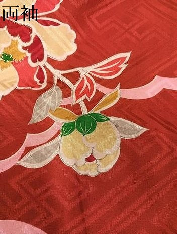 平和屋着物●アンティーク 大正ロマン 小振袖 二尺袖 草花文 正絹 逸品 AABD3967ph