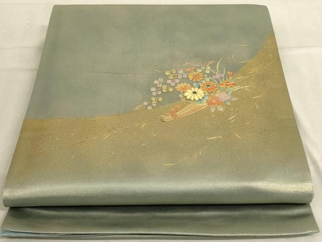 平和屋着物◎六通柄袋帯 霞文 正絹 逸品 AABD4248ou