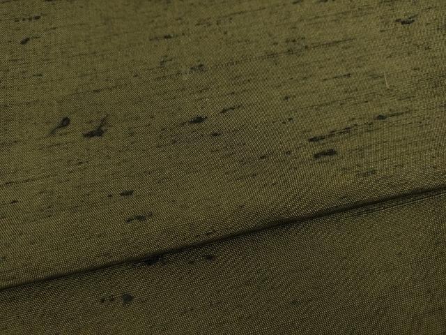 平和屋着物●男性 紬 アンサンブル 海松茶色 正絹 逸品 AABD4329ck