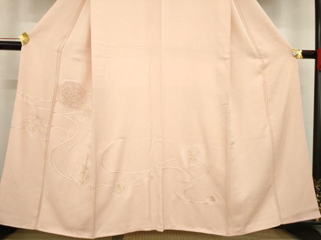 平和屋着物●豪華色留袖 総刺繍 鏡裏花文 一斤染色 金糸 正絹 逸品 AABD4336ck