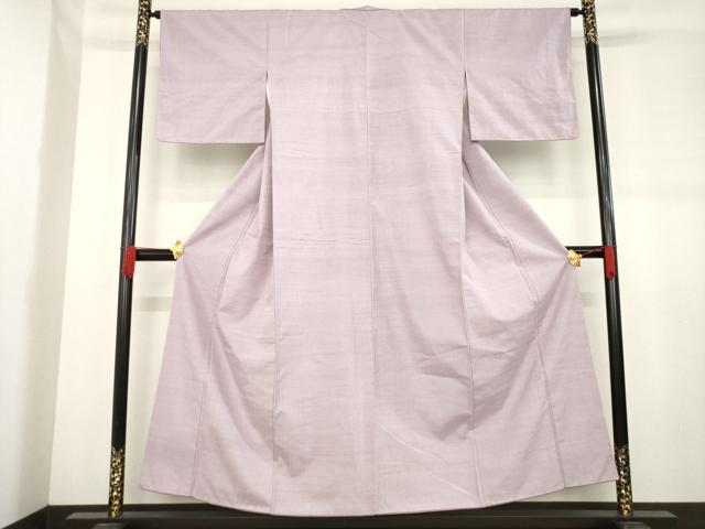 平和屋着物●結城紬 色無地 梅鼠色 正絹 逸品 AABD4363ck