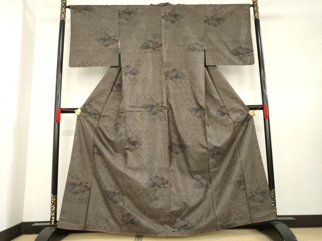 平和屋着物●本場大島紬 カタス9マルキ 吉祥花文 正絹 逸品 AABD4373ck