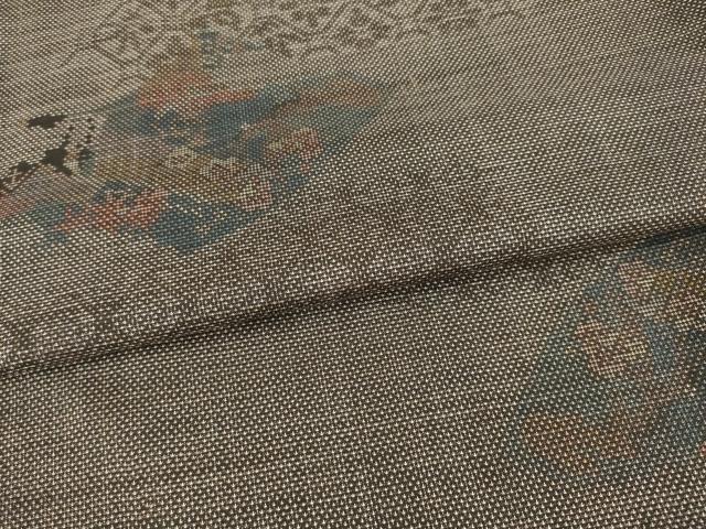 平和屋着物●本場大島紬 カタス9マルキ 吉祥花文 正絹 逸品 AABD4373ck